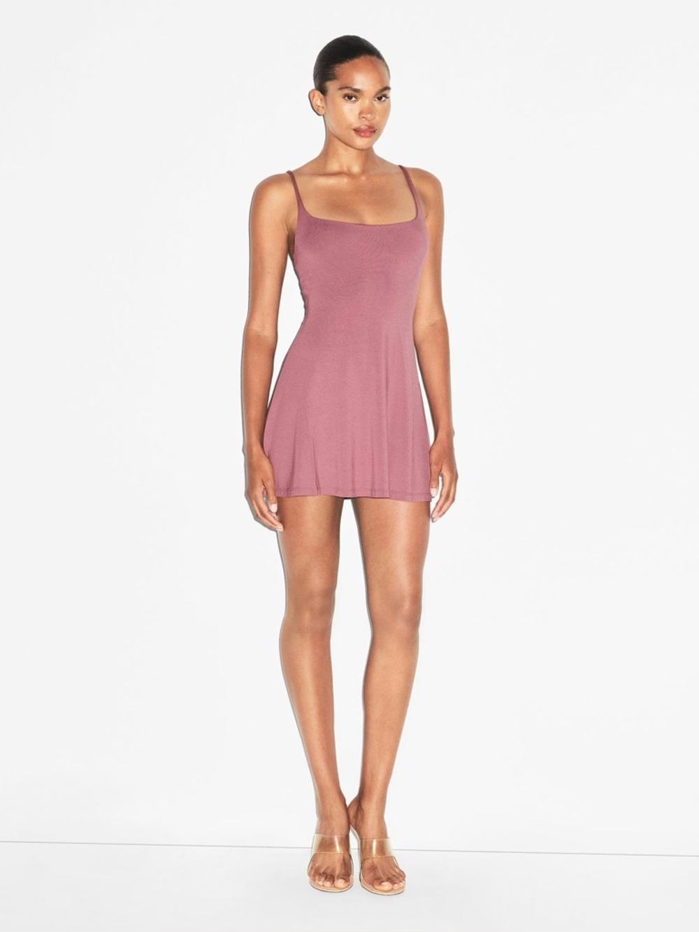 SKIMS Smooth Layers Mini Dress in Plum M - Picture 1 of 6